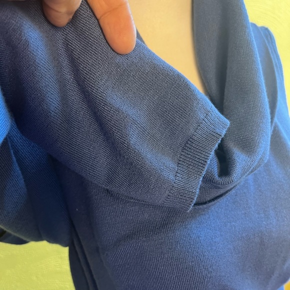 David Bitton NWOT Beautiful Blue Turtleneck with Openings On Arms! - Picture 3 of 5